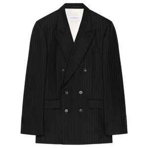 GIVENCHY Pinstripe Double-Breasted Blazer Men GREY Outerwear